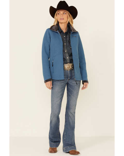 Image #2 - Powder River Outfitters Women's Honeycomb Performance Zip-Front Jacket, Blue, hi-res