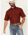 Image #1 - Wrangler Men's Solid Short Sleeve Snap Performance Western Shirt - Tall, Red, hi-res