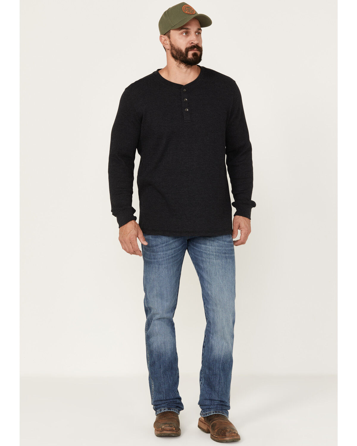 Image #1 - Wrangler Men's 88MWZ Retro Sawdust Medium Wash Slim Straight Denim Jeans - Tall, Dark Medium Wash, hi-res