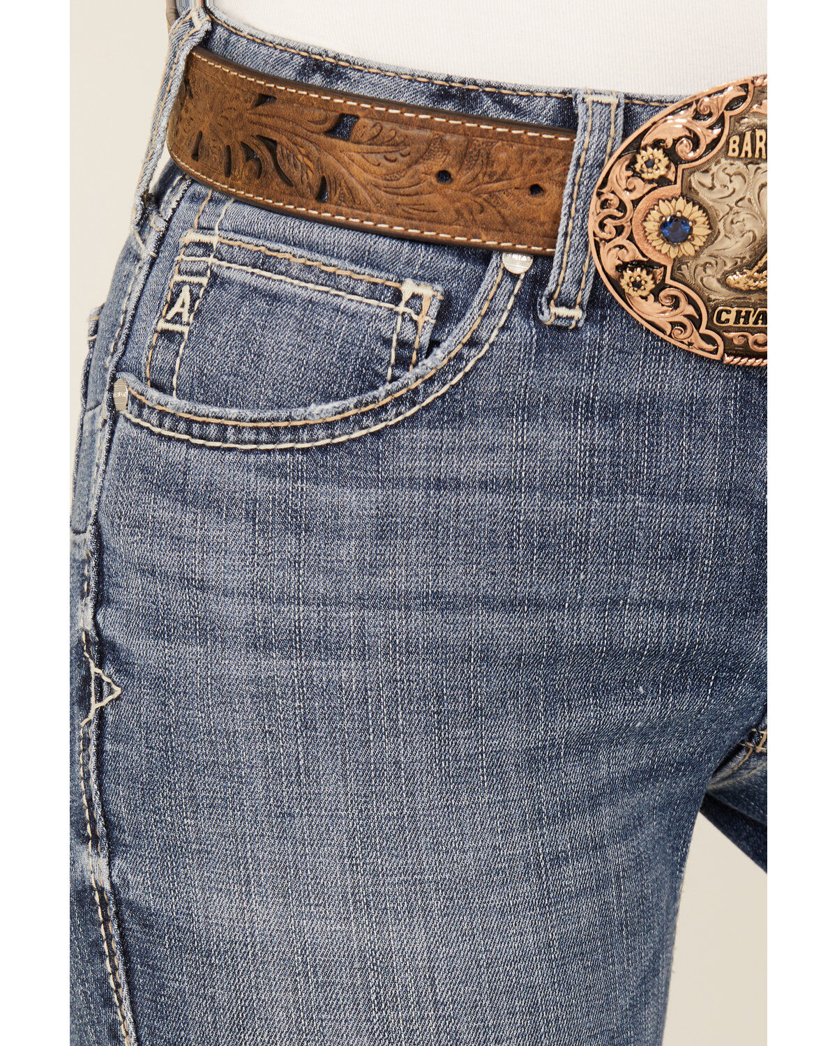 Image #4 - Ariat Women's Brittany Medium Wash Bootcut Stretch Denim Jeans, Medium Wash, hi-res