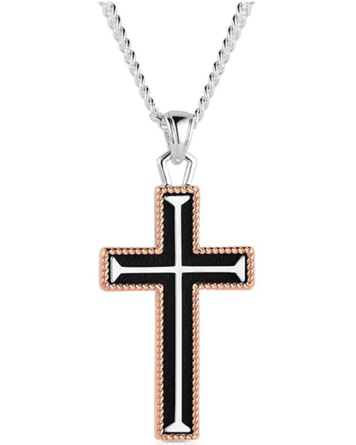 Image #1 - Montana Silversmiths Men's Cross Necklace, Silver, hi-res