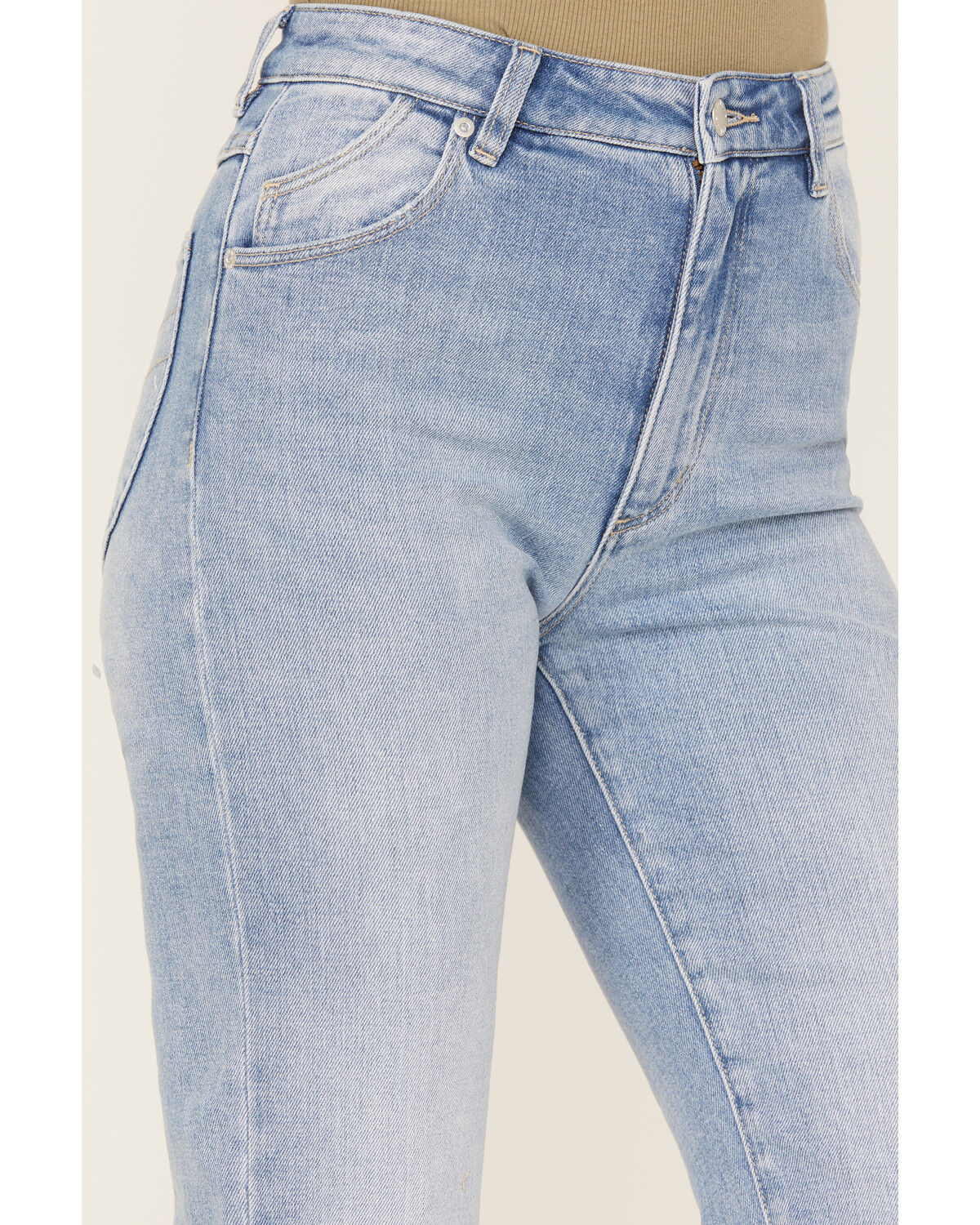 Image #2 - Rolla's Women's Light Medium Wash High Rise Bleeker Original Straight Jeans, Medium Wash, hi-res