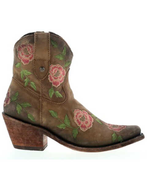 Image #2 - Caborca Silver by Liberty Black Women's Embroidered Floral Western Booties - Pointed Toe, Tan, hi-res