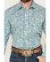 Image #3 - Panhandle Men's Paisley Print Long Sleeved Pearl Snap Western Shirt, Turquoise, hi-res