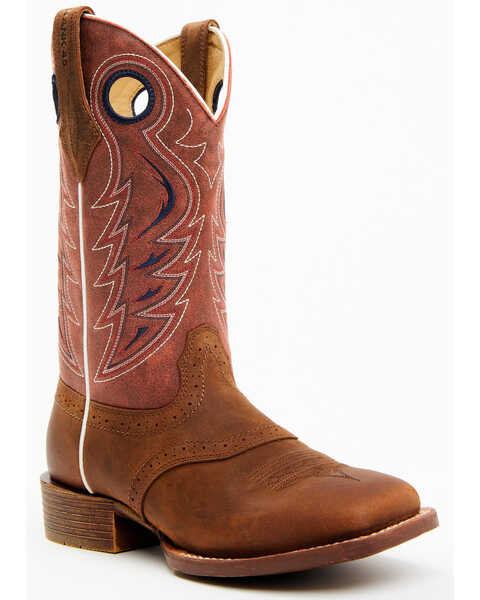 RANK 45 Men's Warrior Xero Gravity Western Performance Boots - Broad Square Toe, Red, hi-res