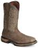 Rocky Men's Long Range Waterproof Pull On Work Boots - Steel Toe, Coffee, hi-res