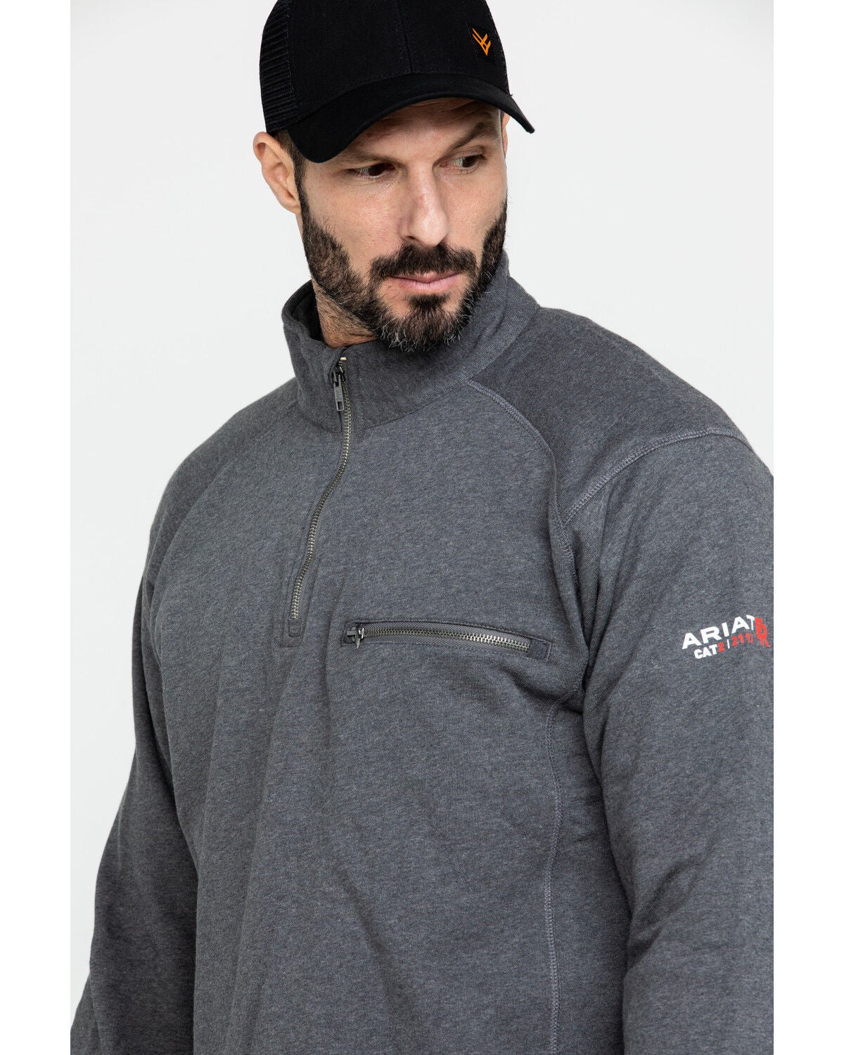 Image #5 - Ariat Men's FR Rev 1/4 Zip Work Shirt, Charcoal, hi-res