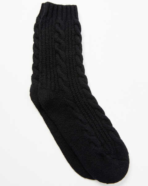 Shyanne Women's Cozy Crew Socks , Black, hi-res