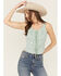 Image #1 - Rock & Roll Denim Women's Embroidered Tank Top, Teal, hi-res
