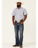 Wrangler Men's Chambray Rigid Cowboy Cut Short Sleeve Pearl Snap Work Shirt , Blue, hi-res