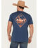 Image #1 - Ariat Men's Diamond Valley Short Sleeve Graphic T-Shirt, Blue, hi-res