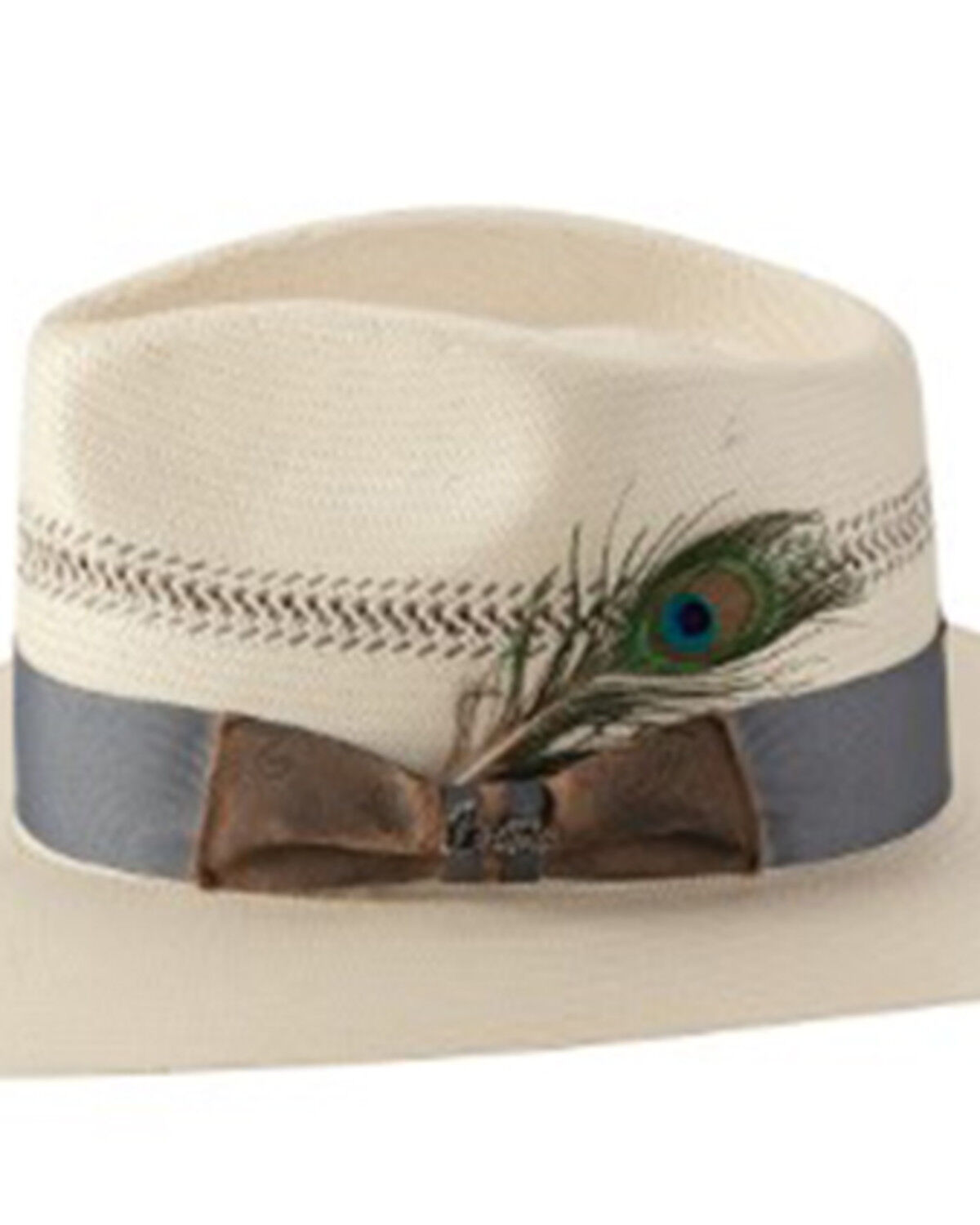 Image #2 - Bullhide Natural Mediterranean Feather Fedora Straw Hat, Natural, hi-res