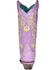 Image #5 - Corral Women's Embroidered Floral & Crystal Studded Tall Western Boots - Snip Toe, Light Purple, hi-res