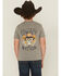 Image #1 - Rock & Roll Denim Boys' Cowboy Skull Short Sleeve Graphic T-Shirt, Grey, hi-res