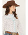 Image #2 - Rock & Roll Denim Women's Floral Long Sleeve Pearl Snap Western Shirt, White, hi-res