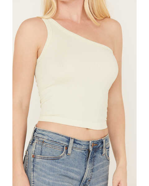 Image #3 - Fornia Women's Top One One Shoulder Ribbed Cami Top, Mint, hi-res