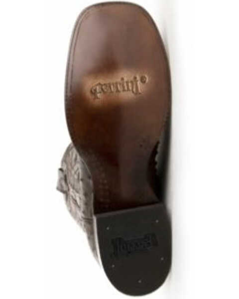 Ferrini Men's Cognac Full Quill Ostrich Cowboy Boots - Wide Square Toe, Chocolate, hi-res