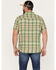 Image #4 - Brothers and Sons Men's Plaid Print Short Sleeve Button-Down Western Shirt, Brown, hi-res