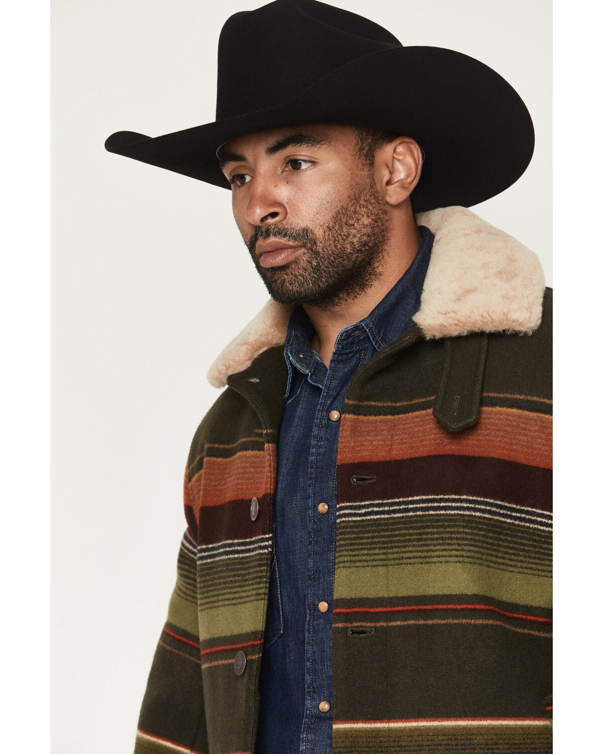 Pendleton Men's Dayton Serape Striped Shearling Collar Button-Down