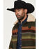 Image #2 - Pendleton Men's Dayton Serape Striped Shearling Collar Button-Down Wool Coat, Olive, hi-res