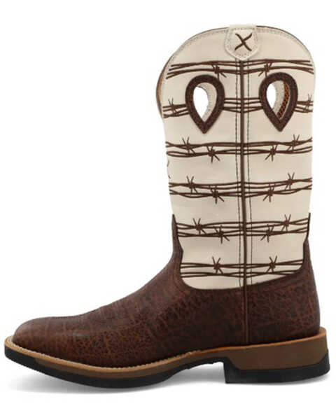 Image #3 - Twisted X Men's 12" Elephant Print Tech X Western Performance Boots - Broad Square Toe, Cream, hi-res