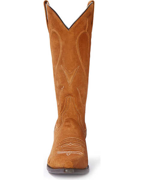 Image #4 - Stetson Women's Reagan Brown Rough Out Western Boots - Snip Toe, Brown, hi-res