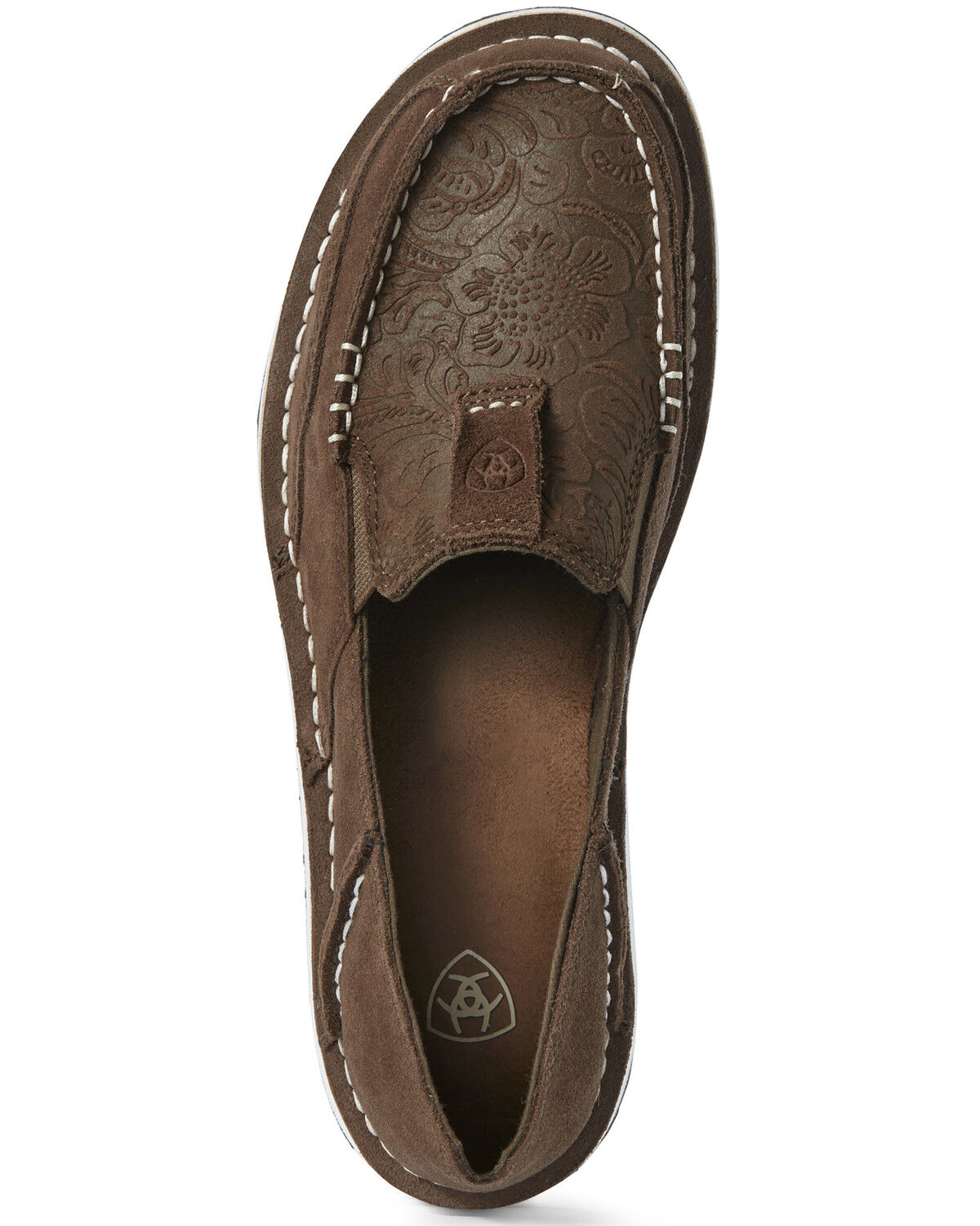 Image #4 - Ariat Women's Floral Embossed Cruiser Shoes - Moc Toe, Brown, hi-res