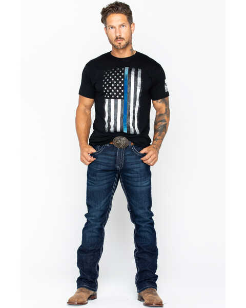 Brothers & Arms Men's Thin Blue Line Graphic T-Shirt, Black, hi-res
