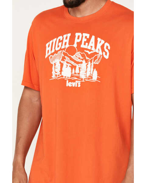 Image #3 - Levi's Men's High Peaks Logo Graphic T-Shirt, Orange, hi-res