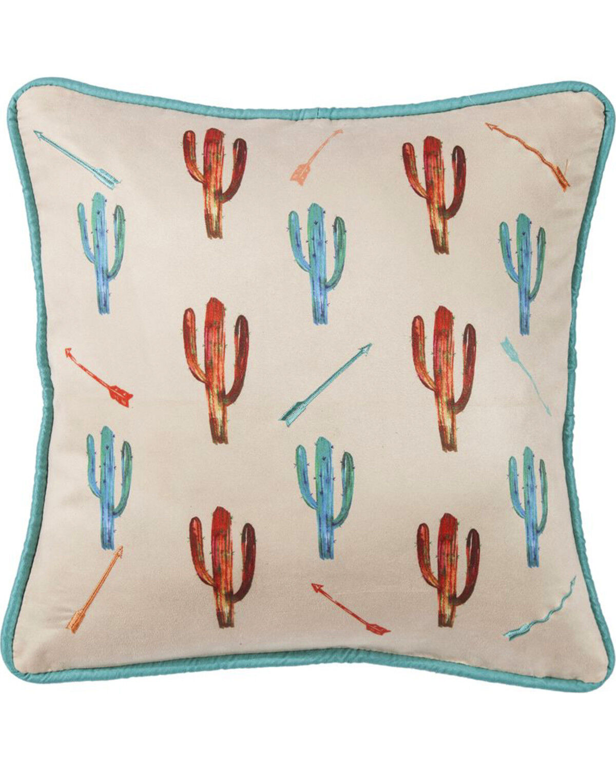 Image #1 - HiEnd Accents Cactus Embroidered Pillow, Cream, hi-res