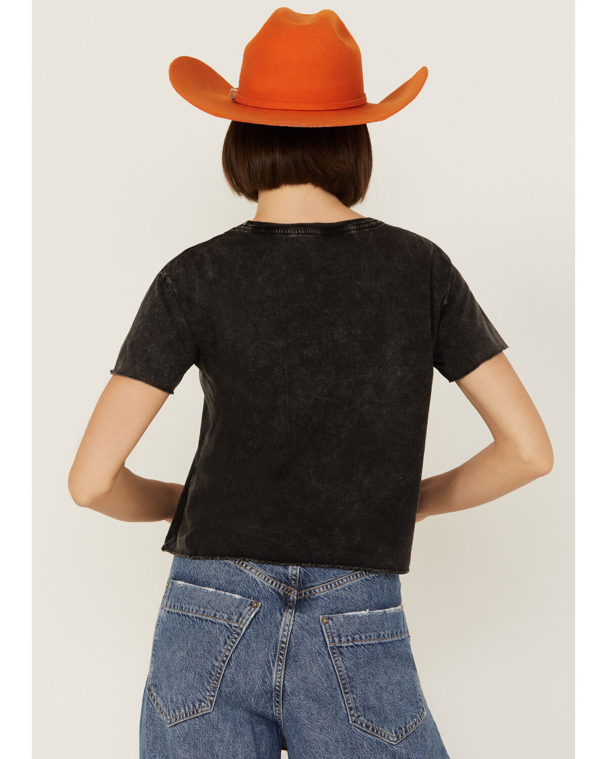 Image #4 - Country Deep Women's Acid Wash Shook Me Short Sleeve Cropped Graphic Tee, Black, hi-res