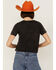 Image #4 - Country Deep Women's Acid Wash Shook Me Short Sleeve Cropped Graphic Tee, Black, hi-res