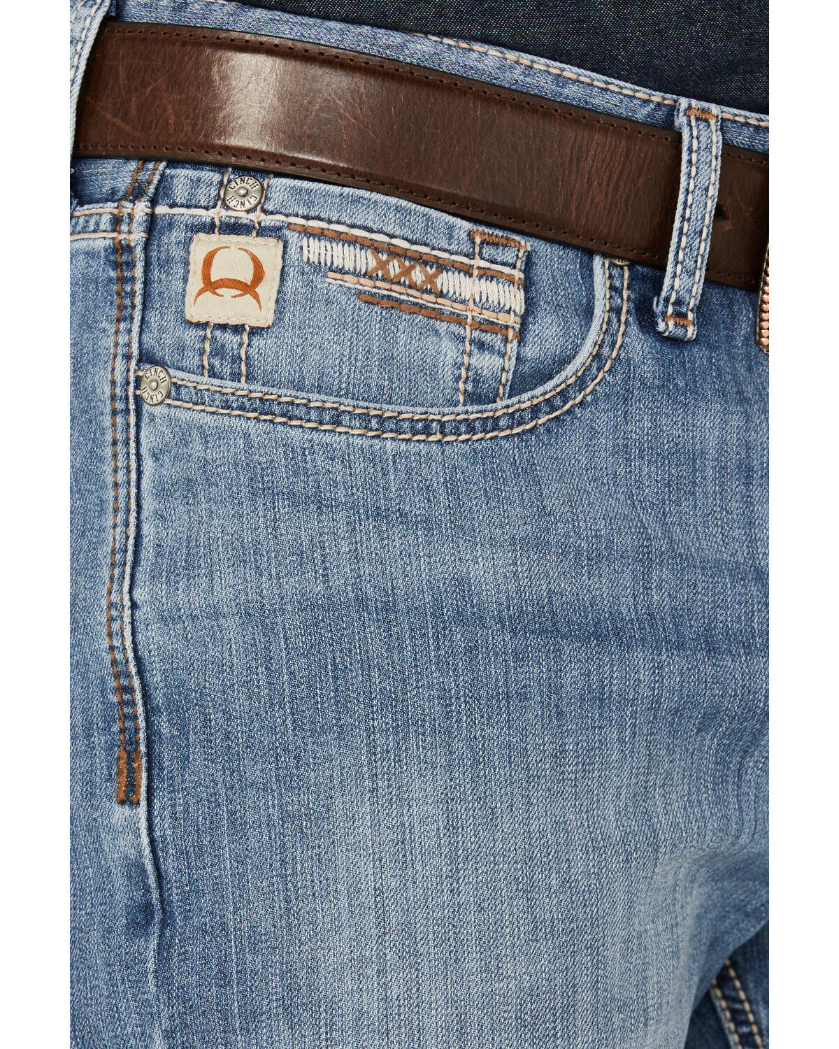 Image #2 - Cinch Men's Grant Medium Stonewash Relaxed Bootcut Performance Stretch Denim Jeans, Medium Wash, hi-res