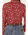 Roper Women's Red Boot Print Long Sleeve Snap Western Shirt , Red, hi-res