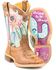 Tin Haul Girls' Cactilicious Embroidered Western Boots - Square Toe, Brown, hi-res