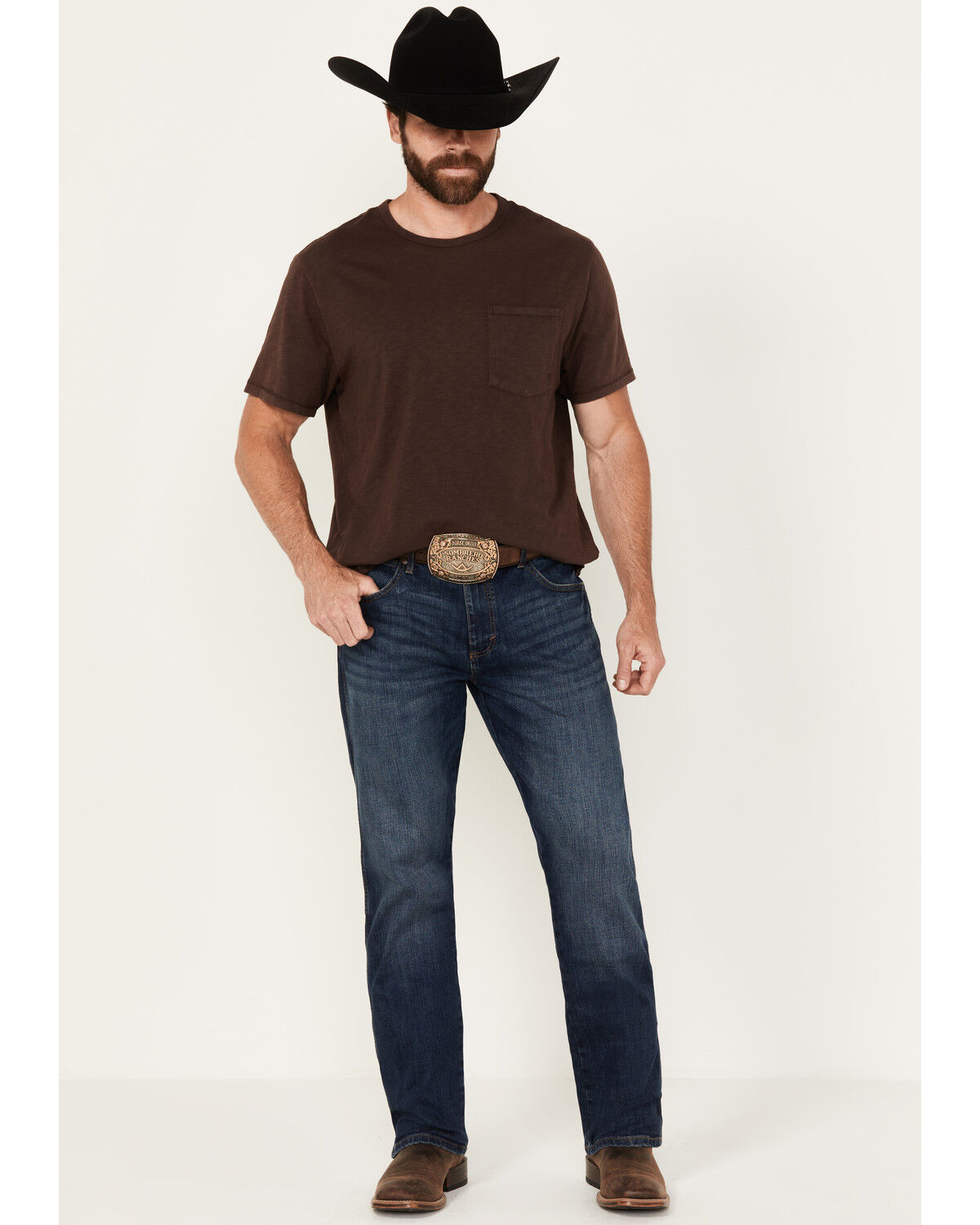 Image #1 - Wrangler Retro Men's No. 88 Dark Wash Slim Straight Stretch Jeans - Long, Dark Wash, hi-res