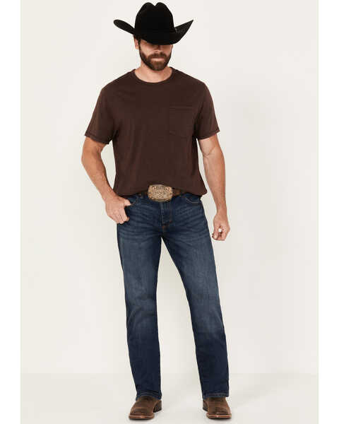 Image #1 - Wrangler Retro Men's No. 88 Dark Wash Slim Straight Stretch Jeans - Long , Dark Wash, hi-res
