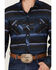 Image #3 - Rock & Roll Denim Men's Serape Knit Stripe Long Sleeve Button Down Shirt, Indigo, hi-res