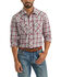 Image #1 - Wrangler Retro Men's Plaid Print Long Sleeve Snap Western Shirt, Red, hi-res