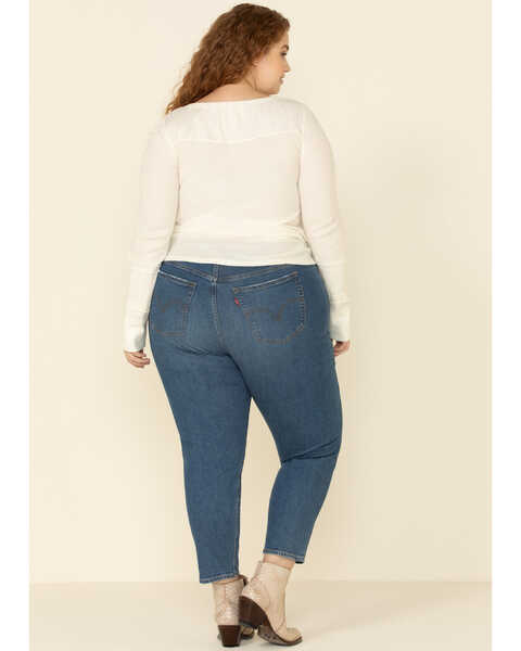 Image #5 - Levi's Women's Moleskin High Rise Wedgie Skinny Jeans - Plus, Blue, hi-res
