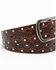 Shyanne Women's Embossed Studded Belt, Brown, hi-res