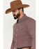 Stetson Men's Diamond Geo Print Long Sleeve Western Snap Shirt, Burgundy, hi-res
