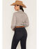 Image #4 - Cinch Women's Striped Long Sleeve Button-Down Western Shirt, White, hi-res