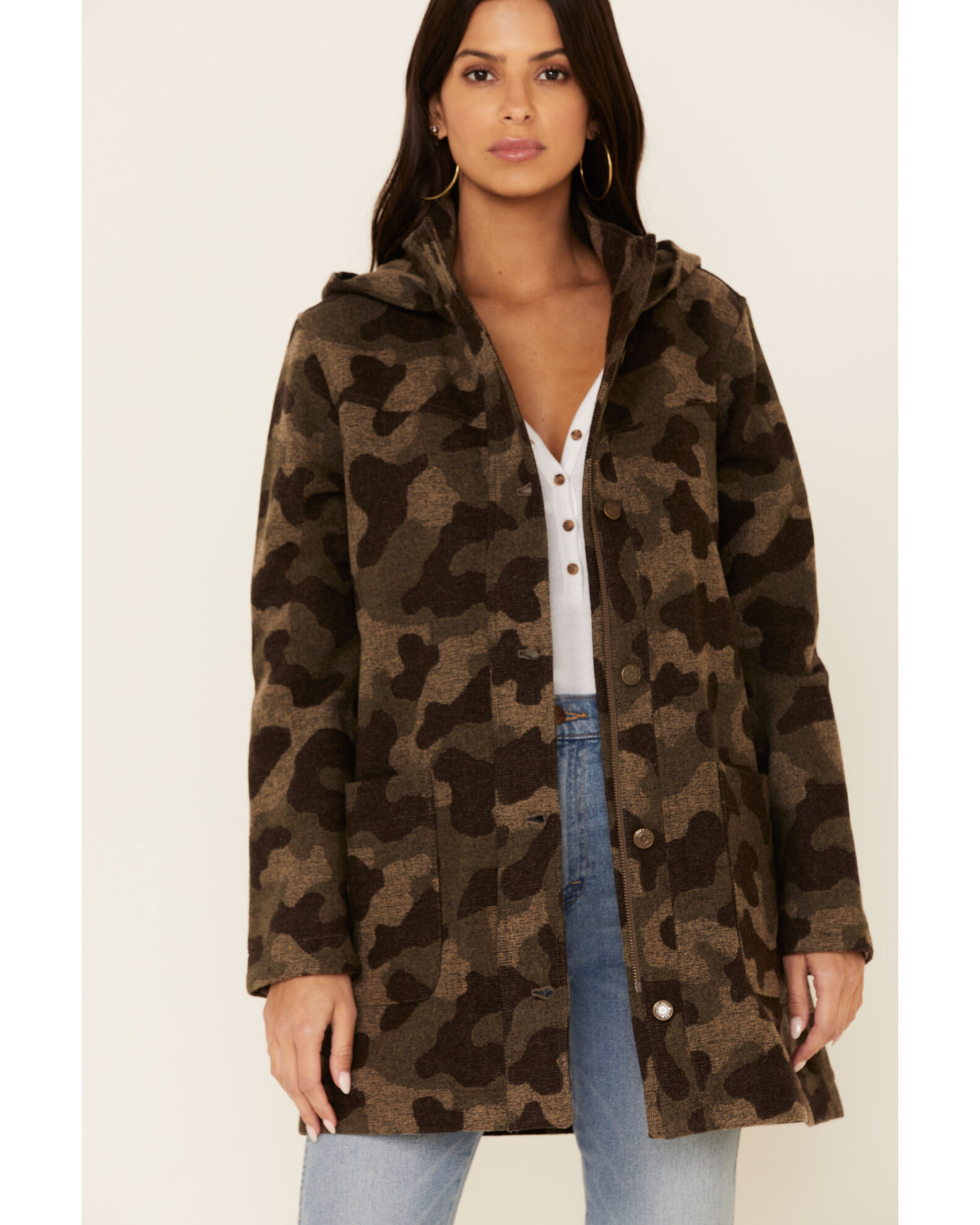 Camo top wool jacket