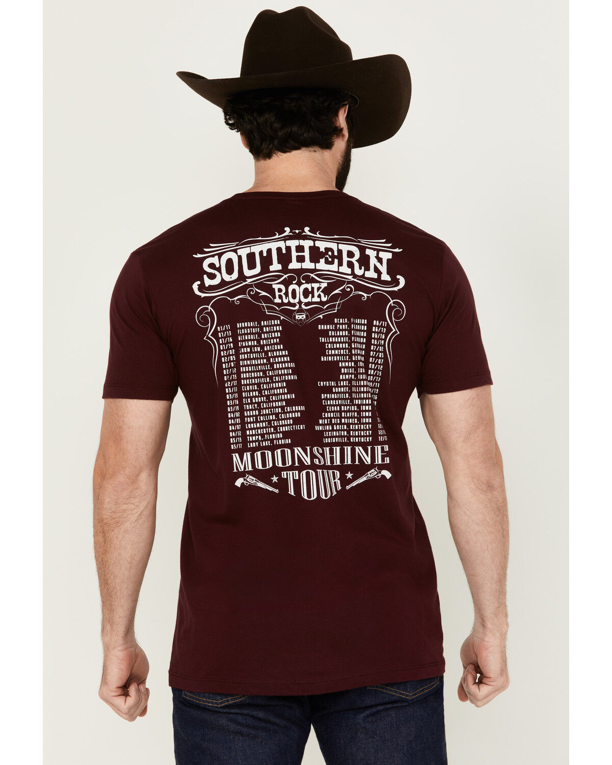 Image #1 - Moonshine Spirit Men's Southern Bandit Short Sleeve Graphic T-Shirt, Burgundy, hi-res