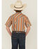 Image #4 - Panhandle Slim Boys' Southwestern Striped Print Short Sleeve Snap Western Shirt, Camel, hi-res