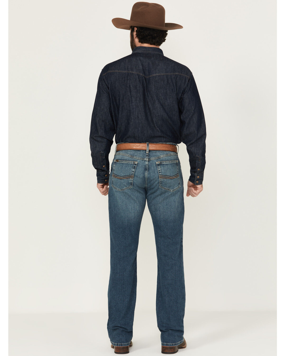 Image #3 - Ariat Men's M4 Legacy Relaxed Bootcut Stretch Denim Jeans Jeans, Blue, hi-res