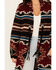 Image #3 - Cotton & Rye Women's Southwestern Print Long Concho Cardigan, Burgundy, hi-res