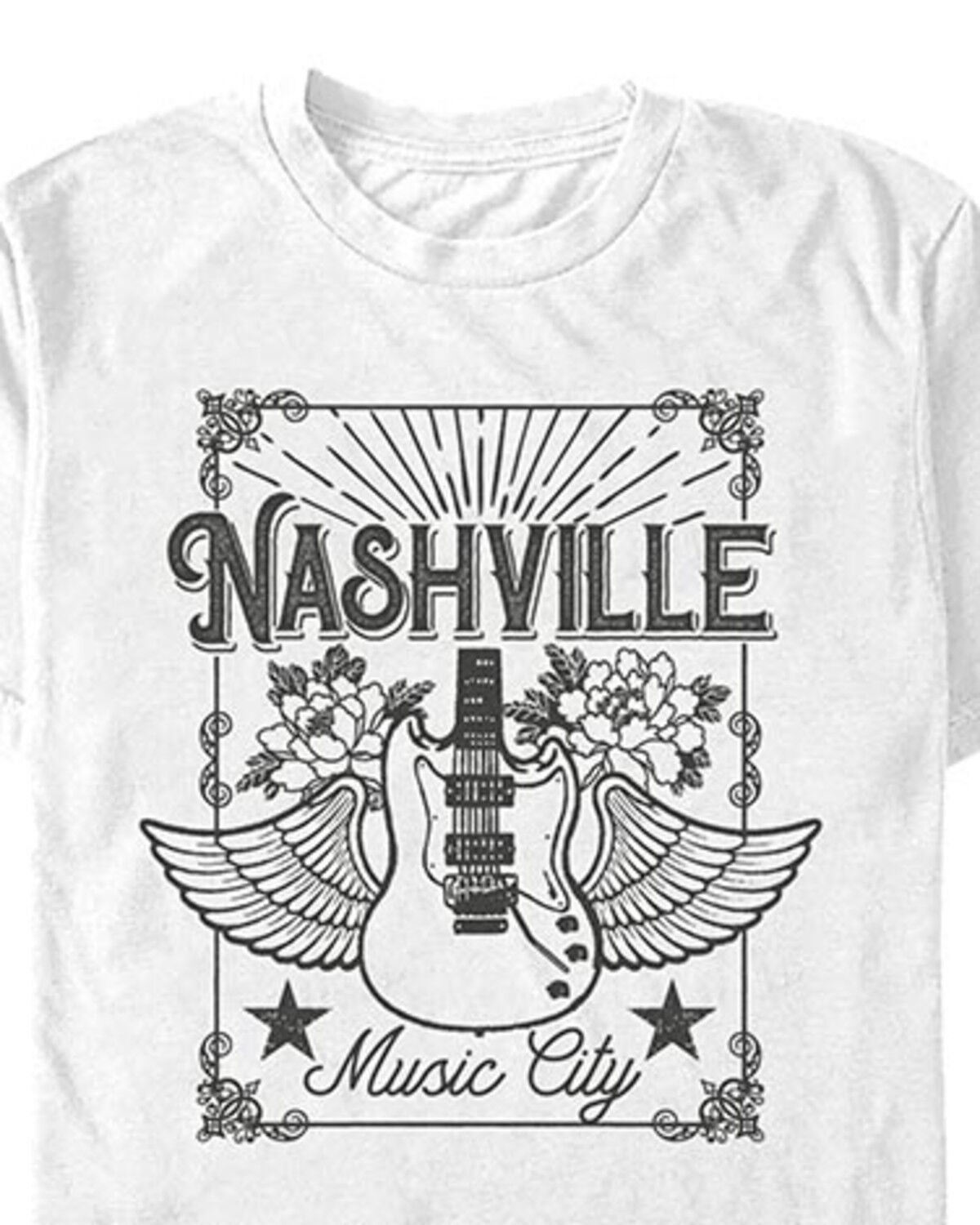 Image #1 - Americana Men's Nashville Short Sleeve Graphic T-Shirt, White, hi-res