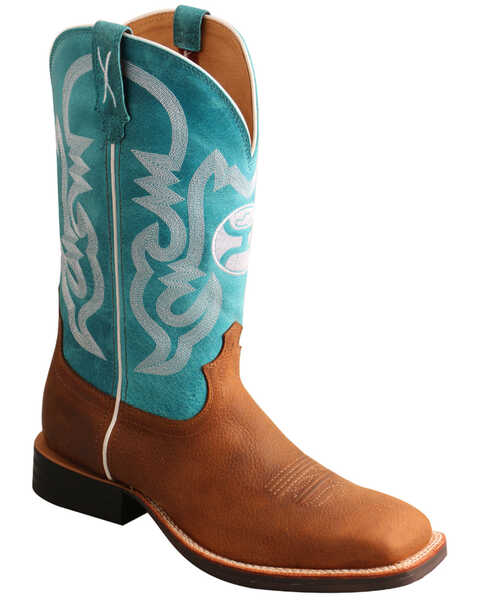 Twisted X Men's Brown HOOey Western Boots - Broad Square Toe, Brown, hi-res